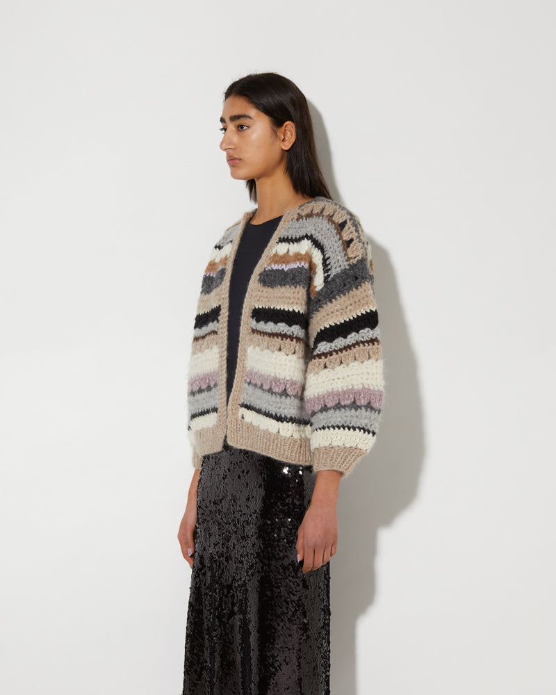 Maiami hand-knitted bomber cardigan, crochet.