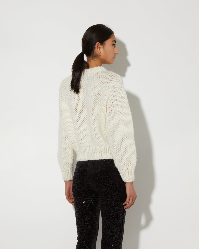 Maiami knitted sweater in white. Made from Alpaca.