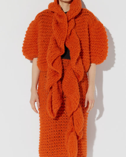 Fleecy Alpaca Ruffle Scarf
