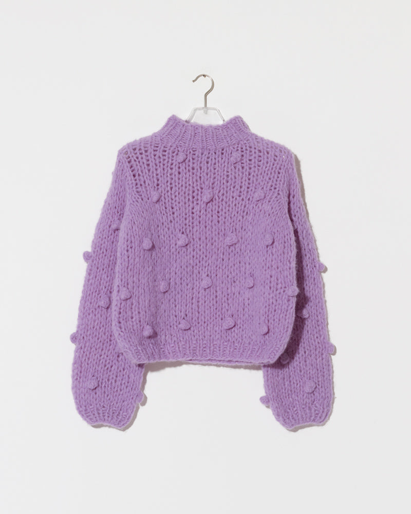 Alpaca Sweater with Bobbles in Lilac by Maiami