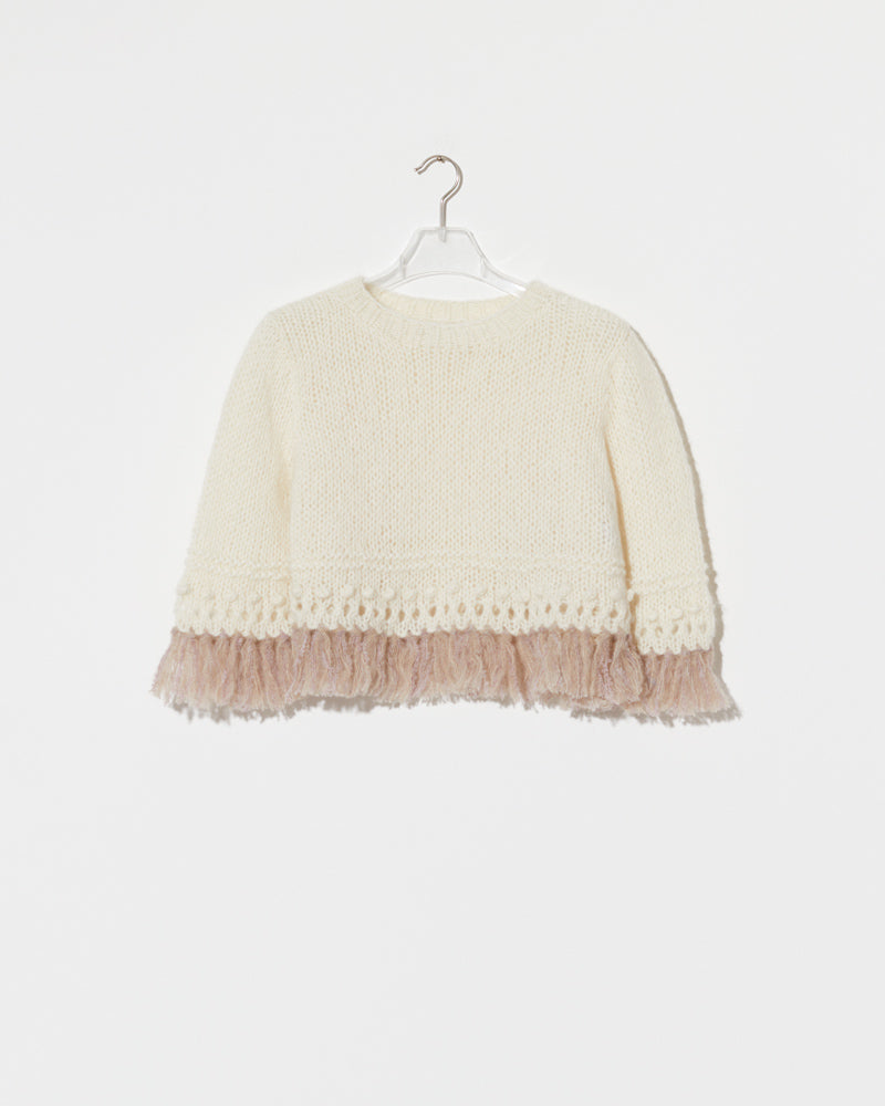 alpaca knit top with fringe hem Maiami