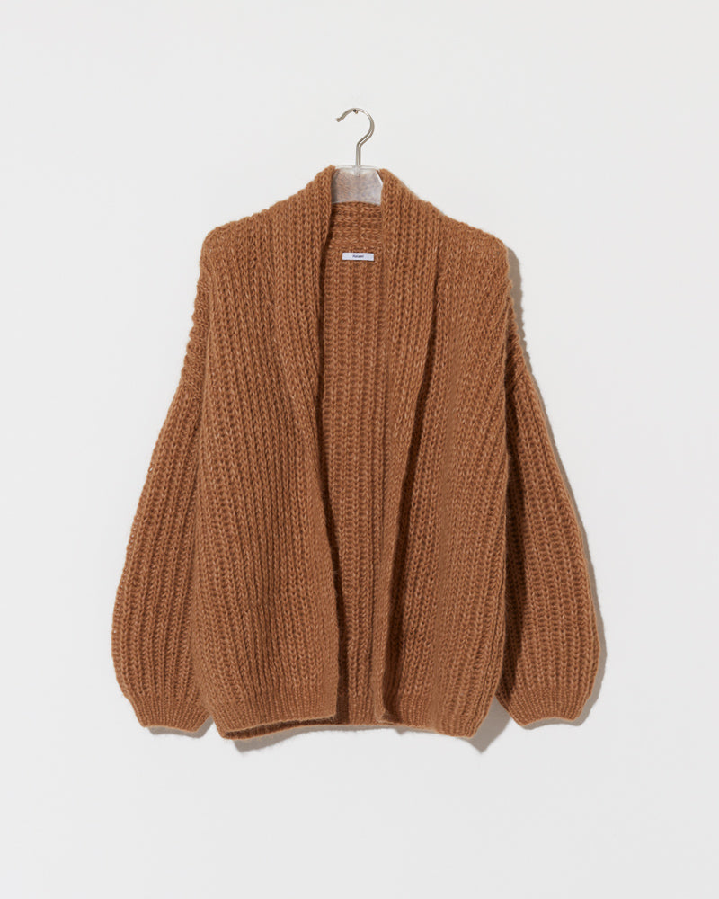 Alpaca Cardigan with Shawl Collar in Fudge by Maiami