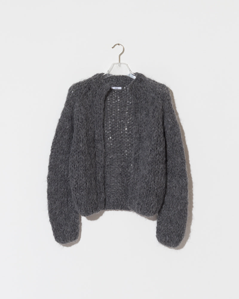 Alpaca Cardigan with slim-fit silhouette in Grey by Maiami