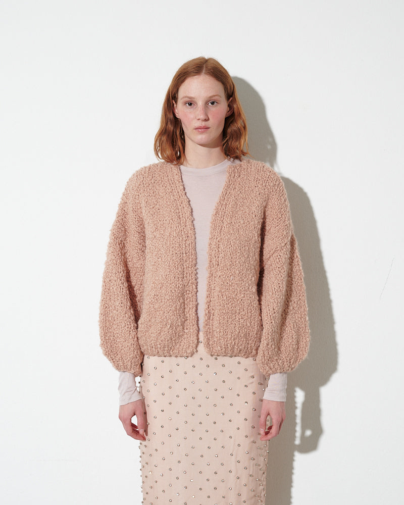 Alpaca Cardigan with boucle surface by Maiami