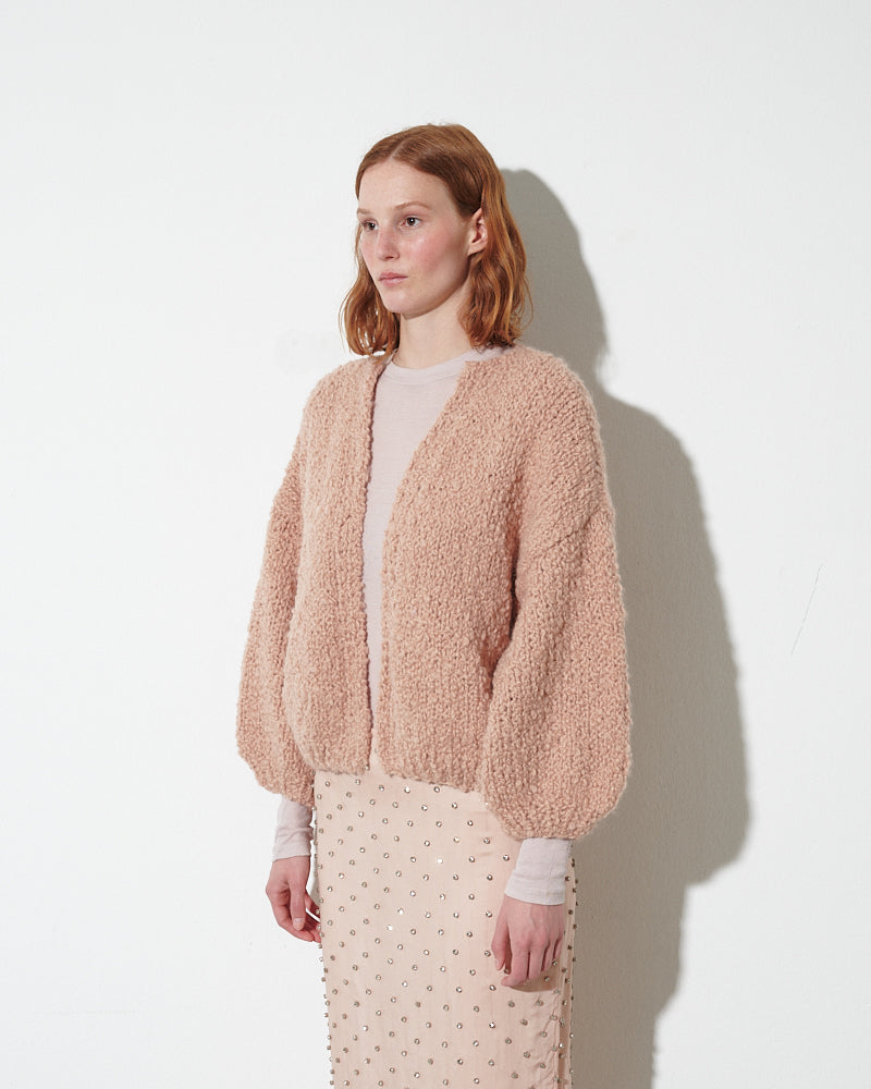 Alpaca Cardigan with boucle surface by Maiami