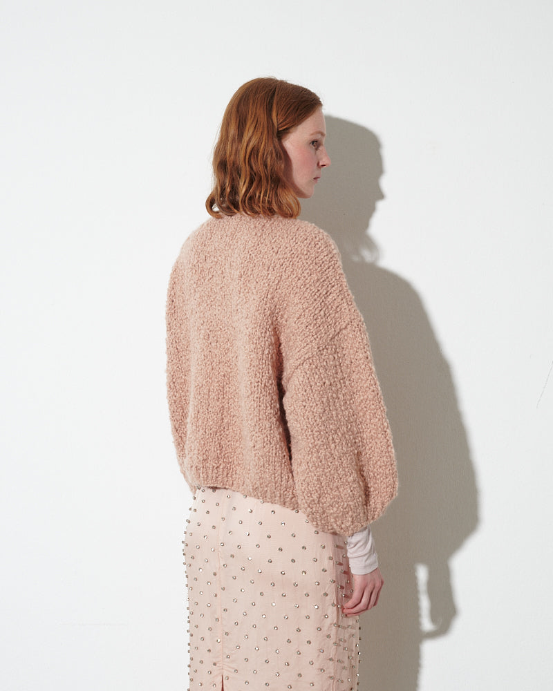 Alpaca Cardigan with boucle surface by Maiami