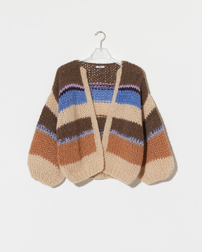 Preview: Chunky Alpaca Stripes Bomber Cardigan