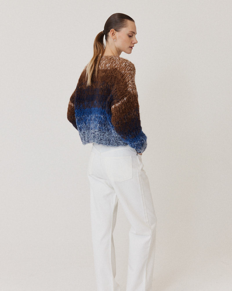 Preview: Fleecy Alpaca Ombre V-Neck Pullover