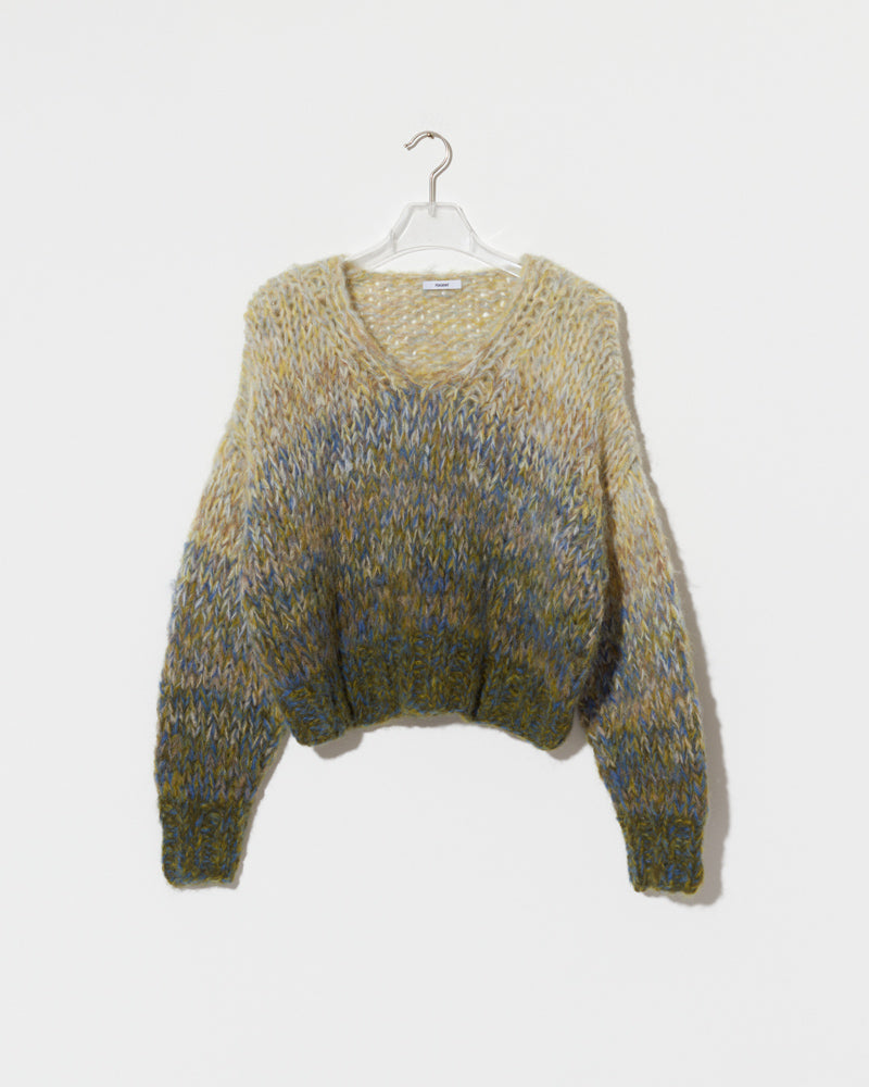 Preview: Fleecy Alpaca Ombre V-Neck Pullover