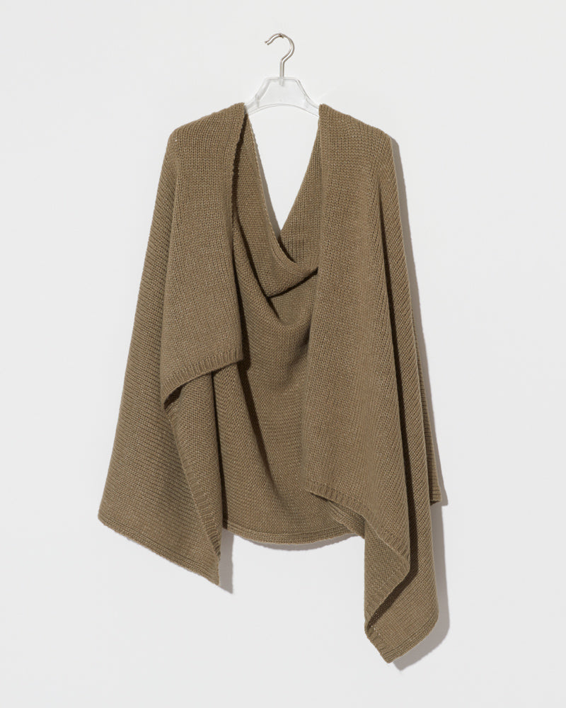 Olive stole knitted from alpaca wool