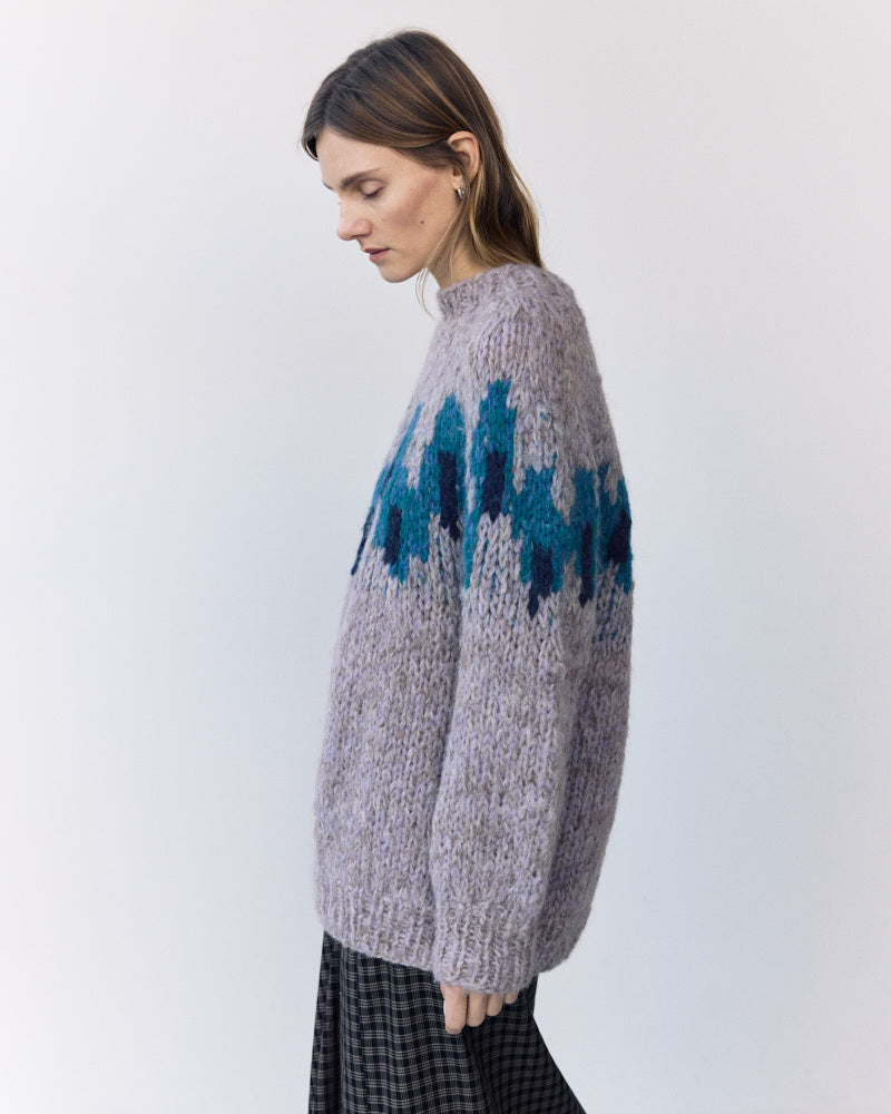 Preview: Fleecy Alpaca Intarsia Raglan Pullover
