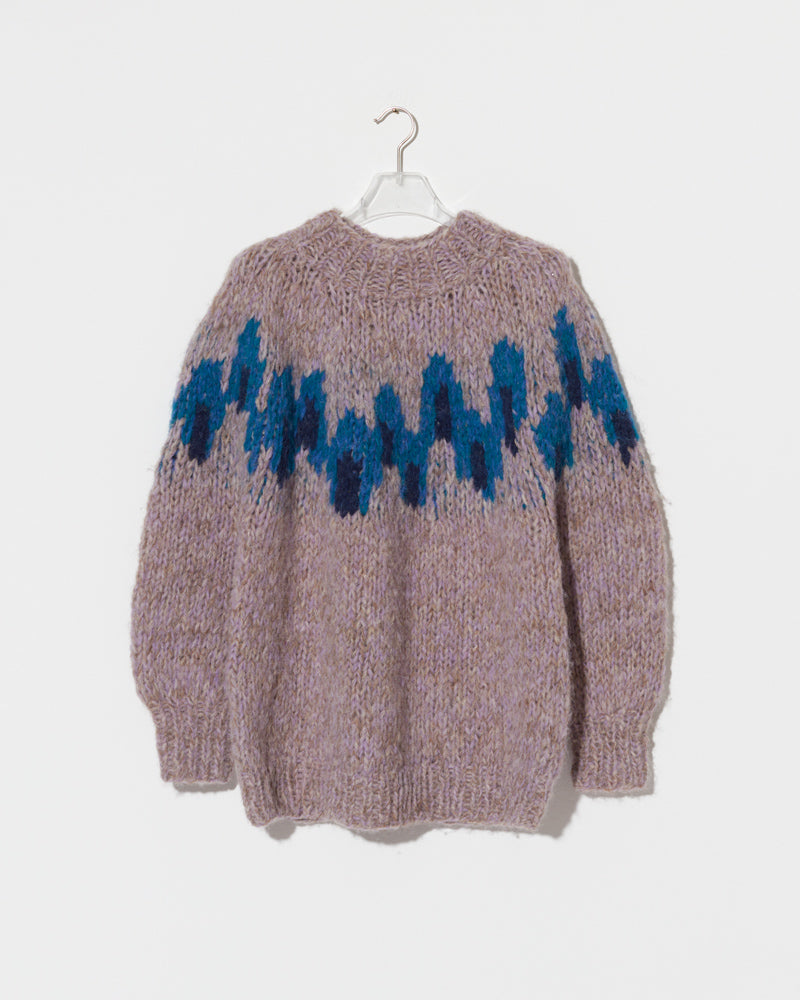 Preview: Fleecy Alpaca Intarsia Raglan Pullover