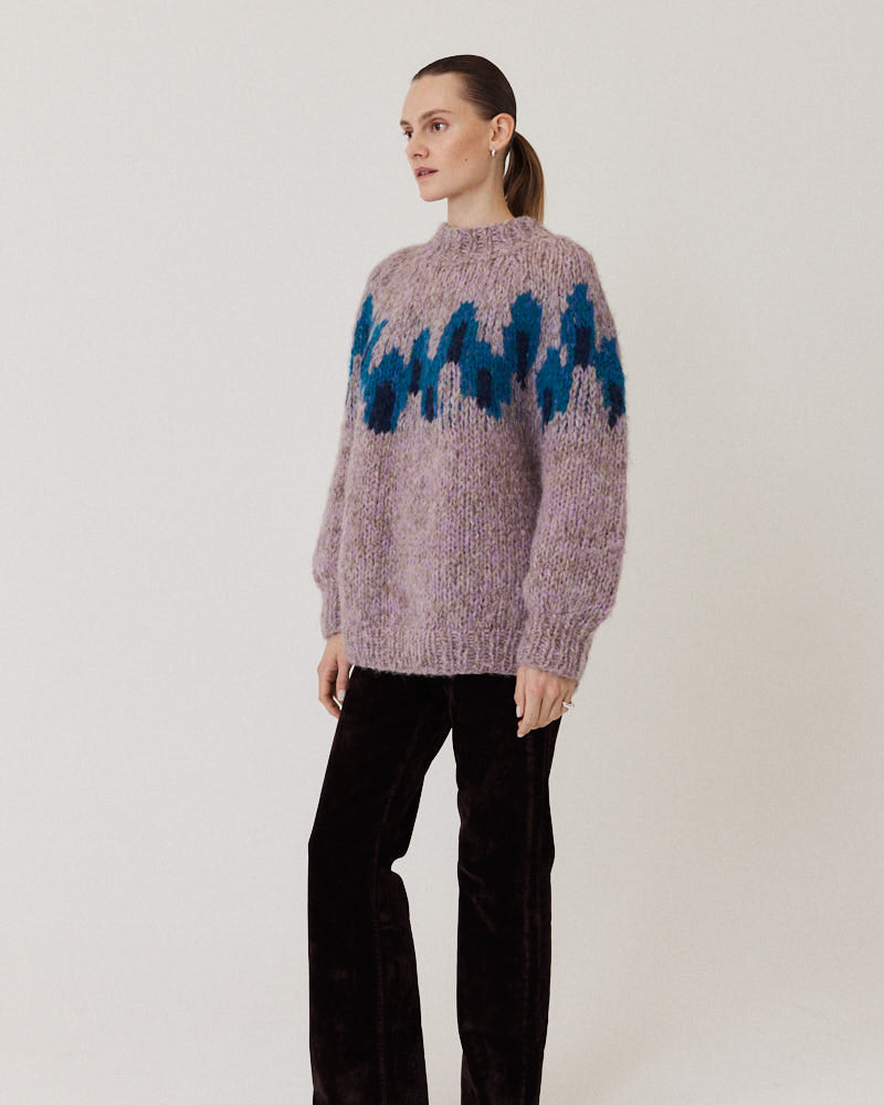 Preview: Fleecy Alpaca Intarsia Raglan Pullover