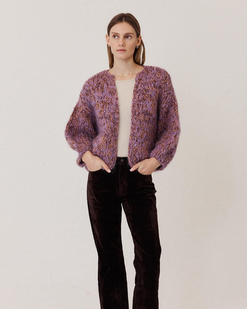 Alpaca Mix Melange Bomber Cardigan