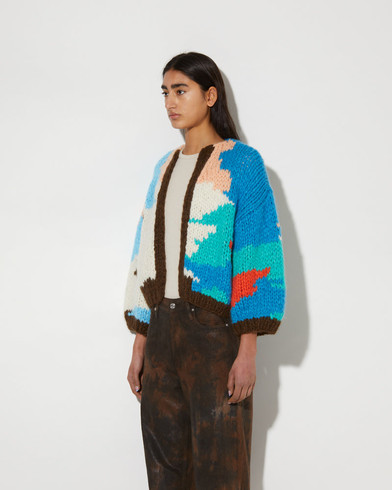 Maiami knitted bomber cardigan camouflage. Made from Cashmere.