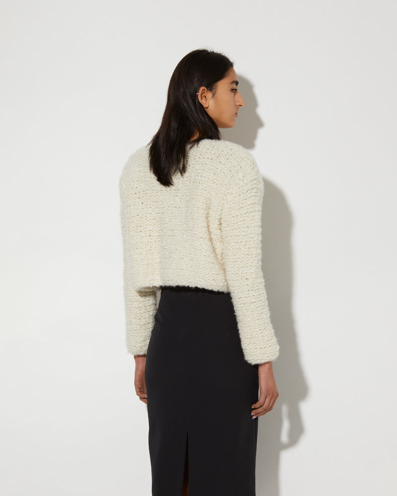 Maiami Cashmere Cardigan in Creme.