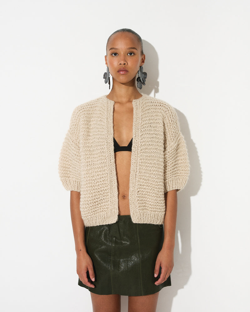 Sale | Cashmere Bomber Cardigan Short Sleeves