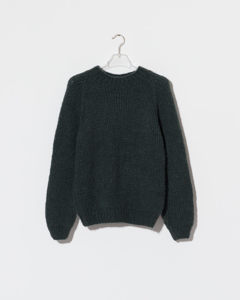 Dark green sweater knitted of cashmere