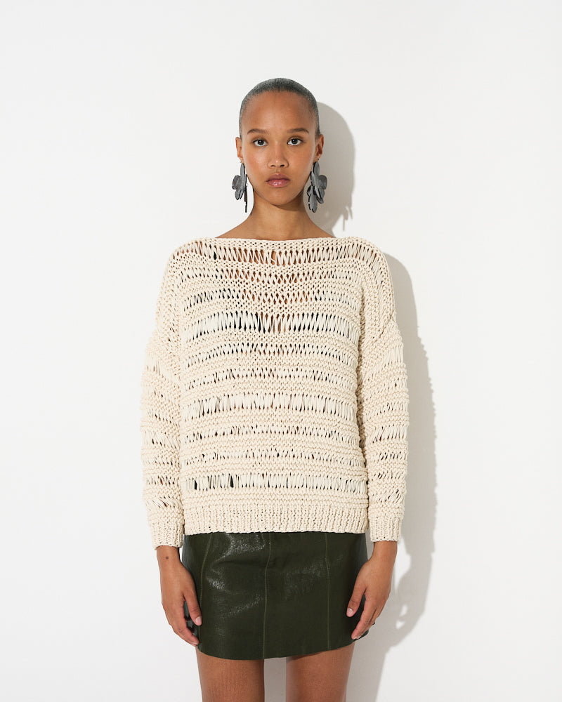 Cotton Fringed Oversized Pullover