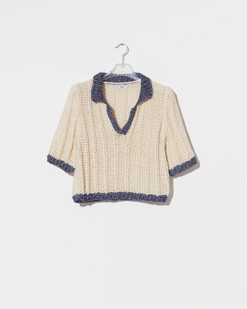 100% cotton knit polo top women Maiami