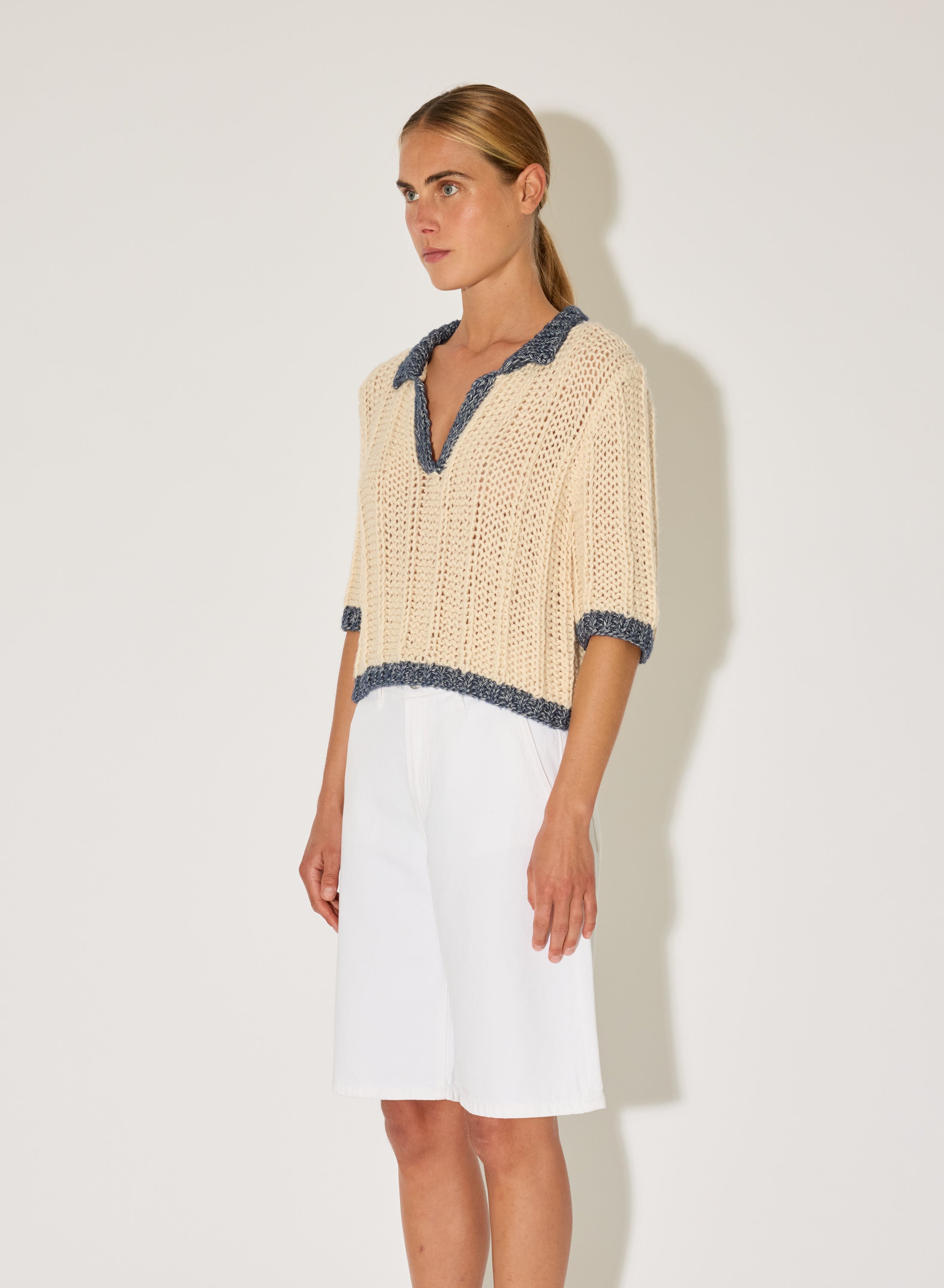 100% cotton knit polo top women Maiami