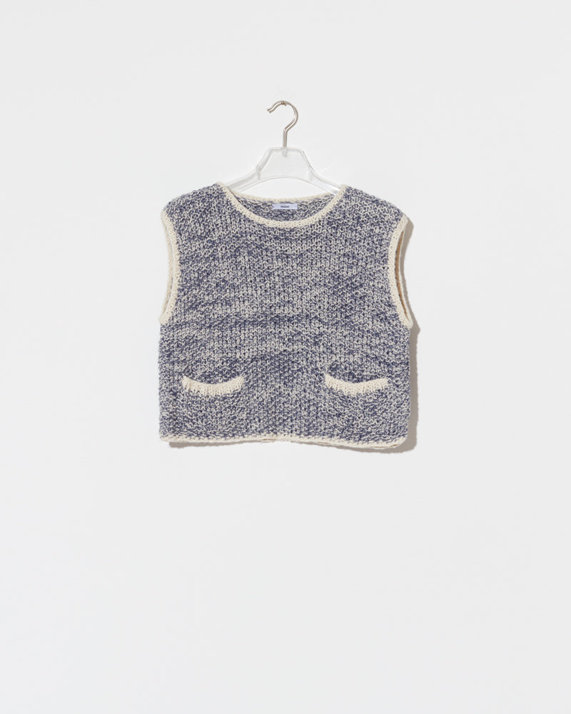 cotton sleeveless knit top textured cotton knit