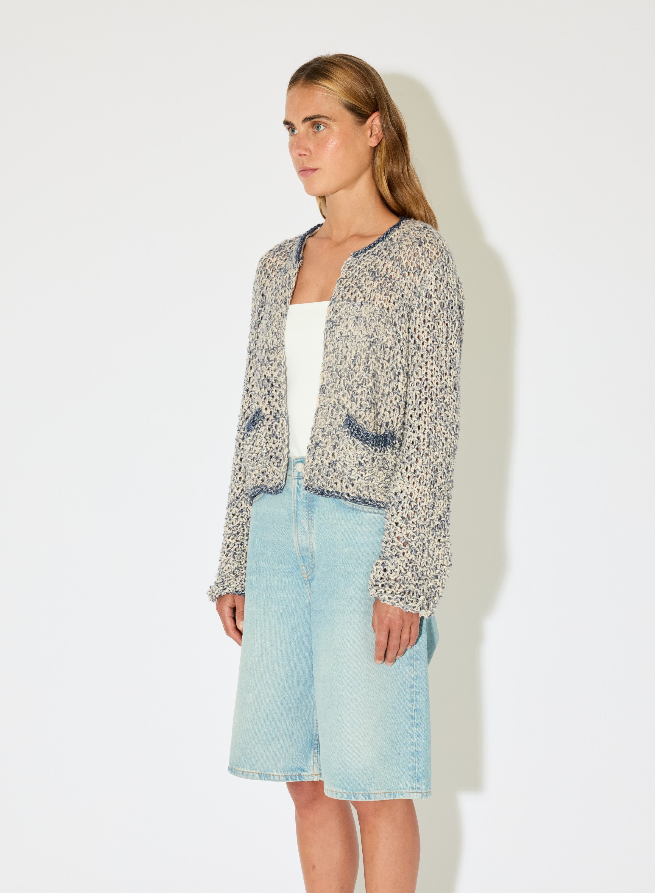 Maiami cotton knit jacket handcrafted texture