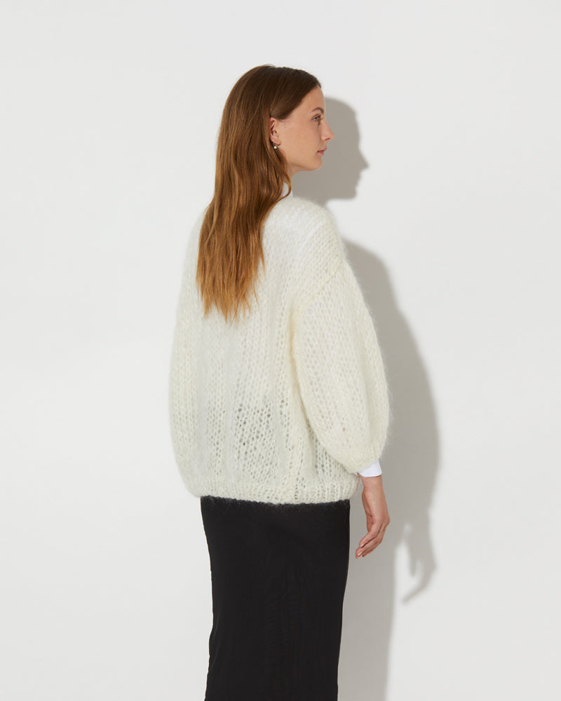 White hot sale mohair cardigan