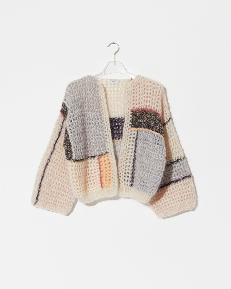 Maiami handmade cardigan in pearl melange.
