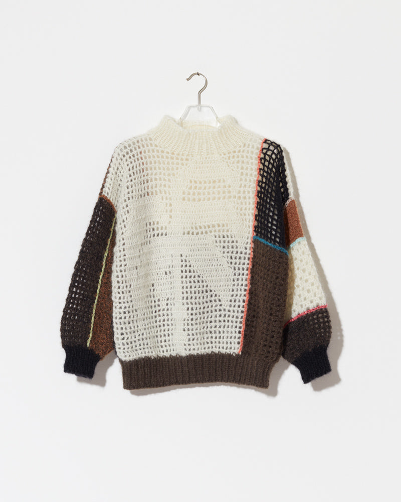 Maiami crochet pullover with a big palm tree. Handmade sweater.