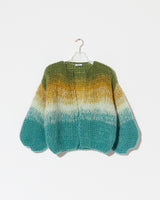Frontal product view of new in mohair cardigan in the color 'Soft Fall'