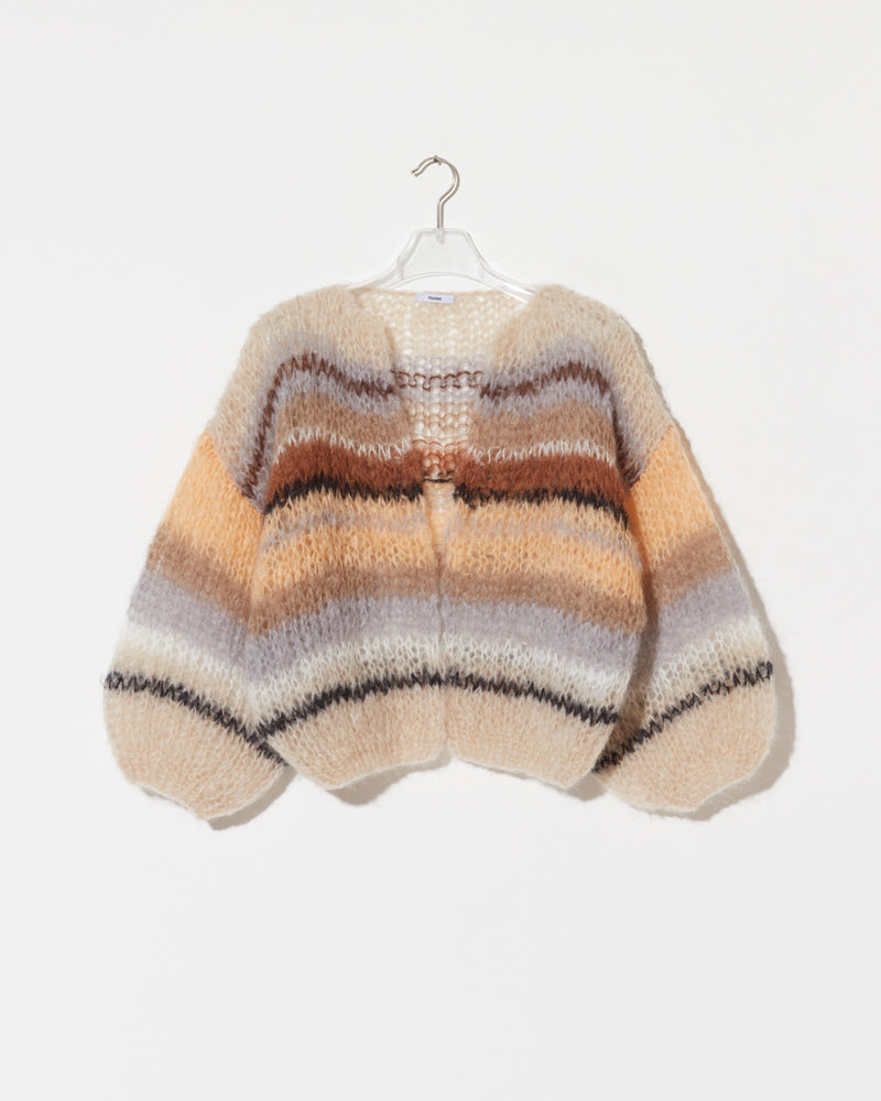 Mohair Bomber Cardigan Light — Rainbow Stripes