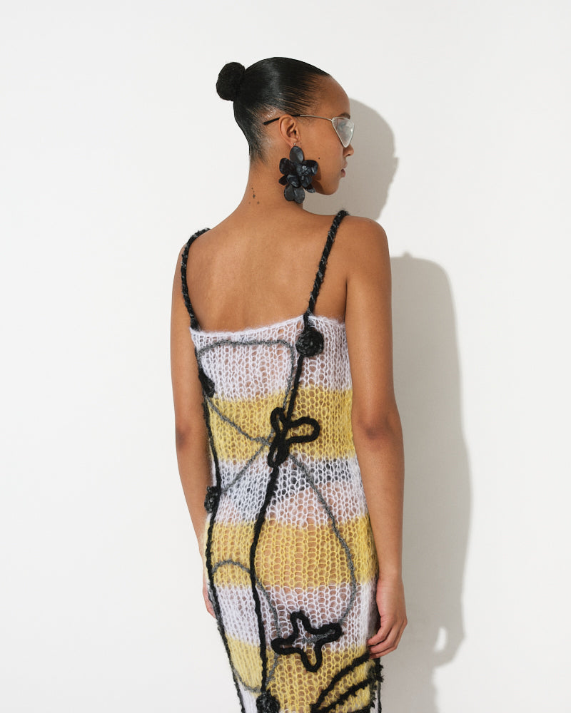 Mohair Dress Light, Floral Embroidery
