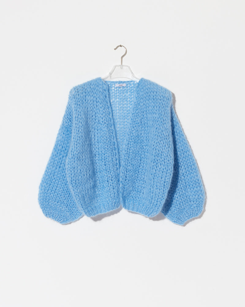 Maiami Mohair Cardigan in Alaskan Blue.
