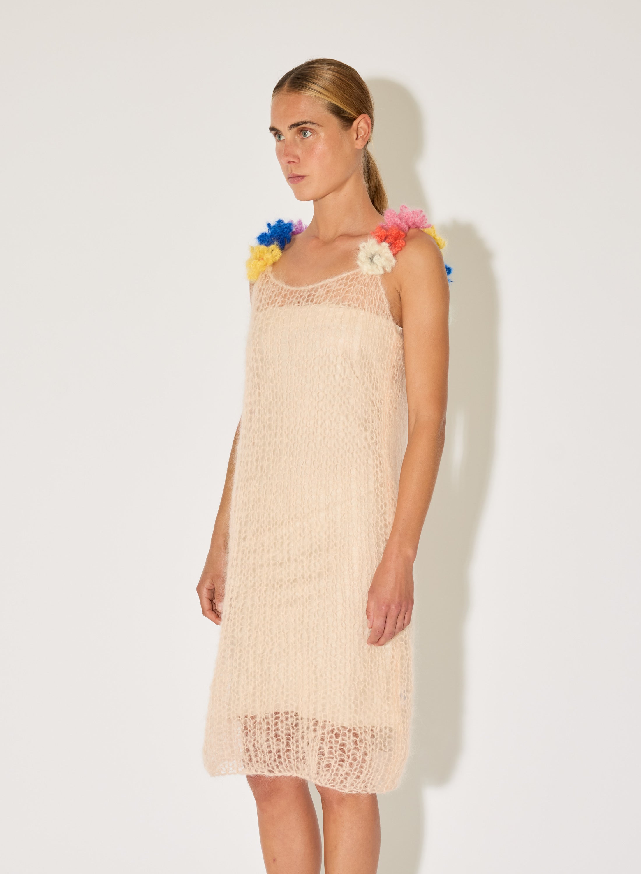 Mohair Knit Dress Flower Embroidery | Maiami Mohair Knit Dress Flower Embroidery | Maiami