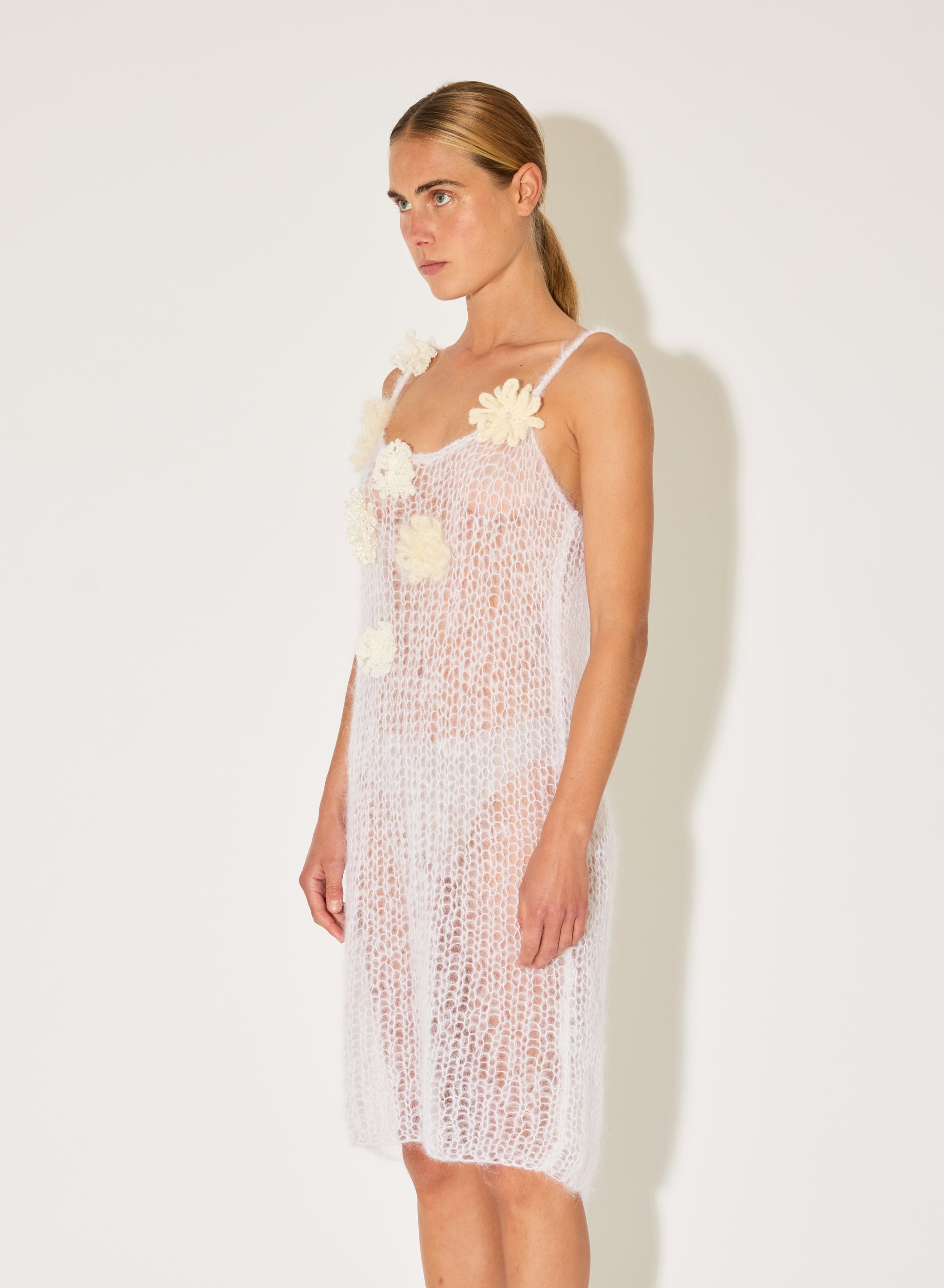 Bridal: Mohair Dress Flower Embroidery