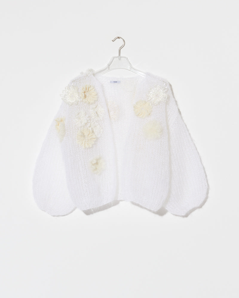 Bridal Mohair Cardigan with Floral Appliqué | Maiami