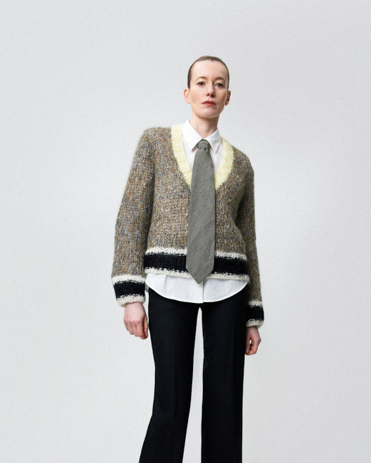 Mohair Slim V-Neck Pullover