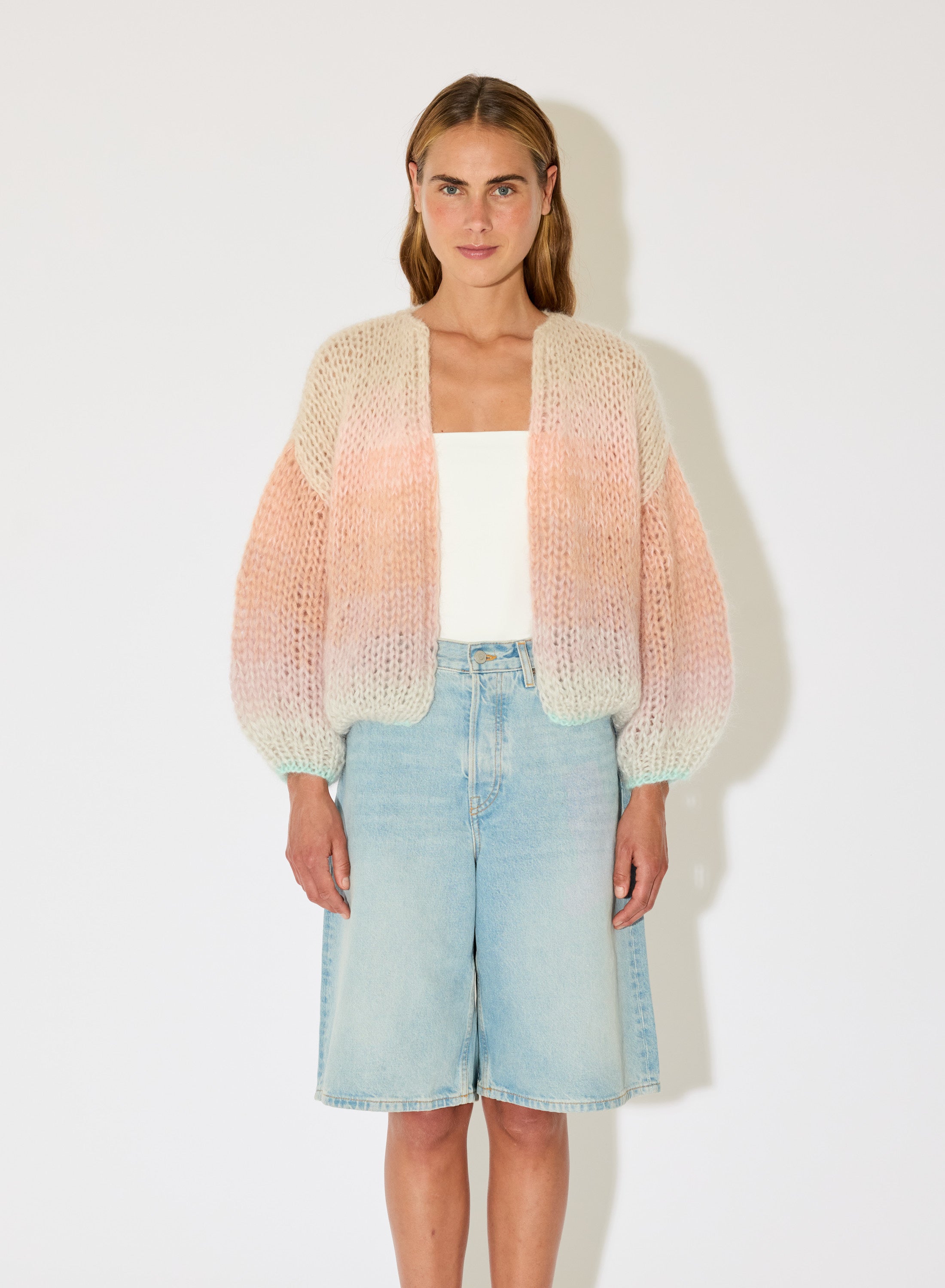Mohair Bomber Cardigan, Ombre
