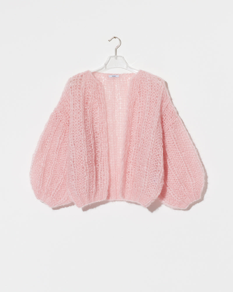 Mohair Ribbed Bomber Cardigan