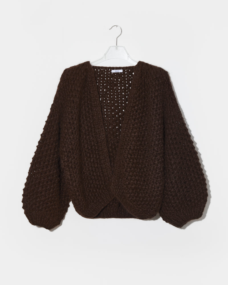 Maiami bomber cardigan in DarkChocolate.