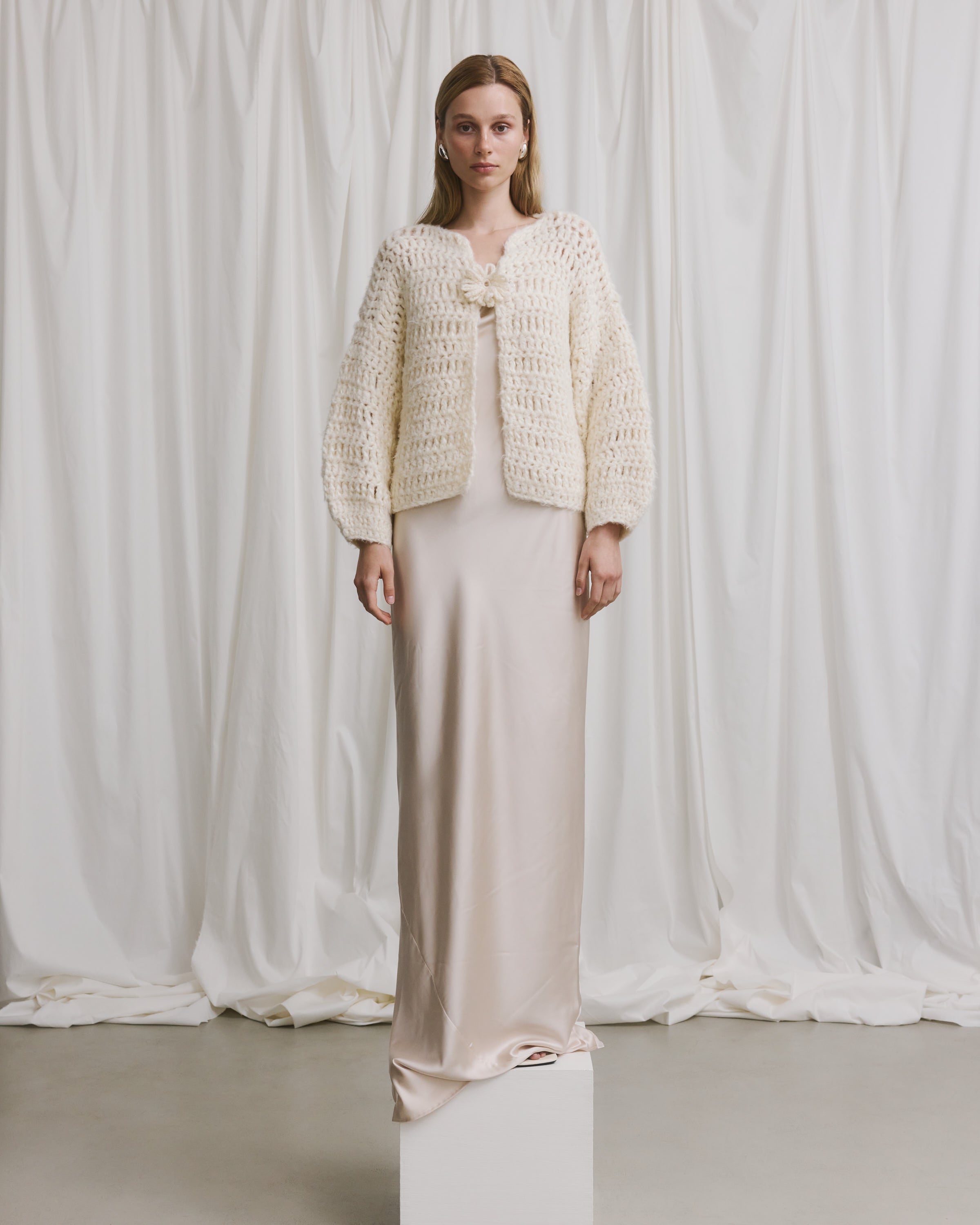 Bridal: Silk Crochet Bomber
