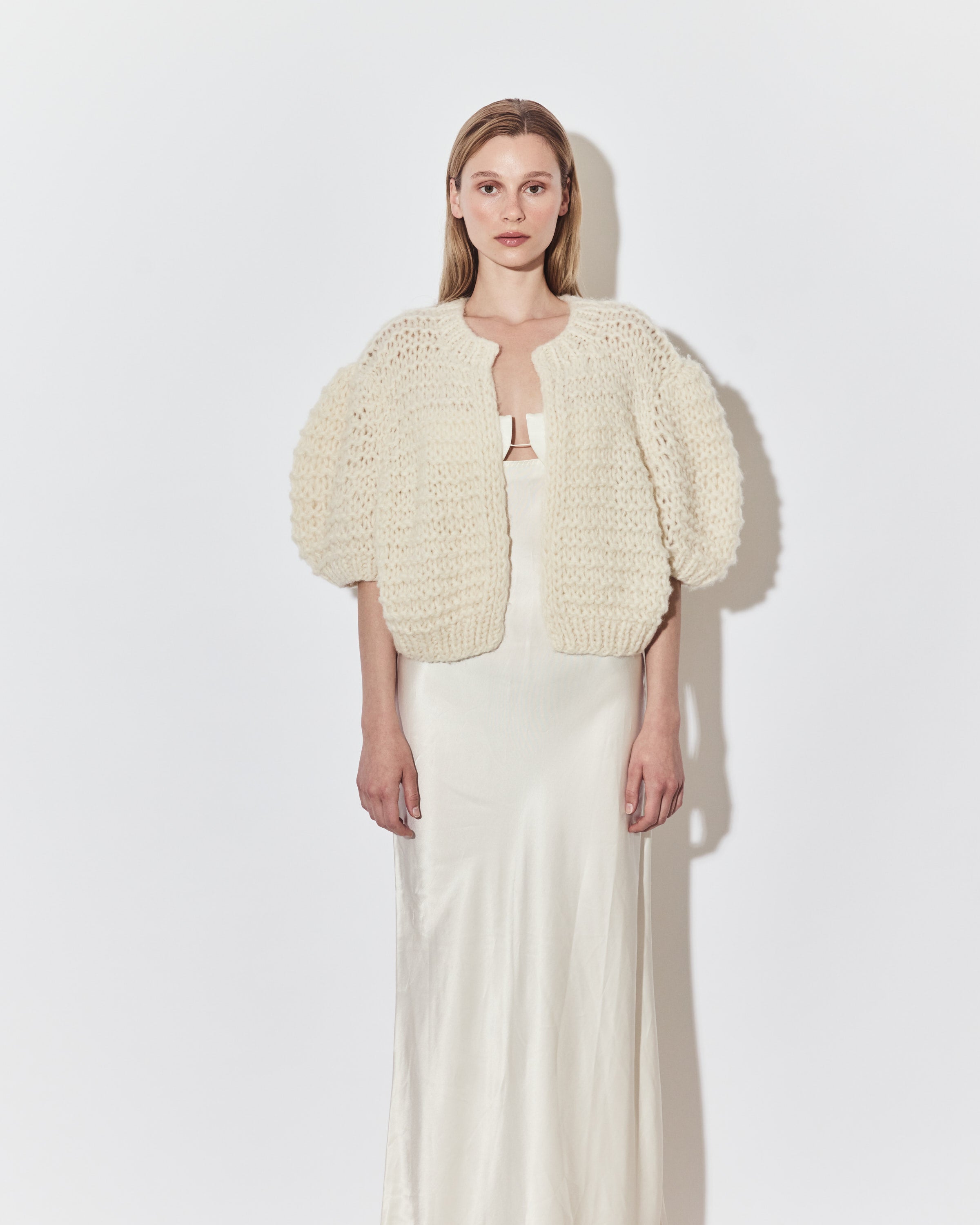 Bridal: Cashmere Puffy Short Sleeve Cardigan