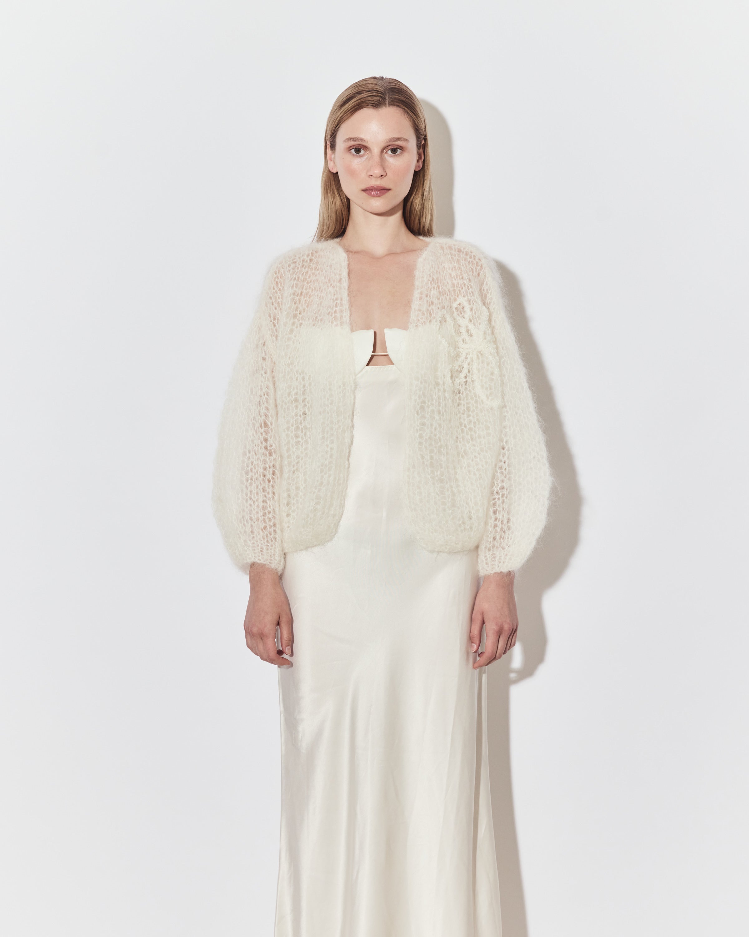 Bridal: Mohair Bomber Light, Bee Embroidery