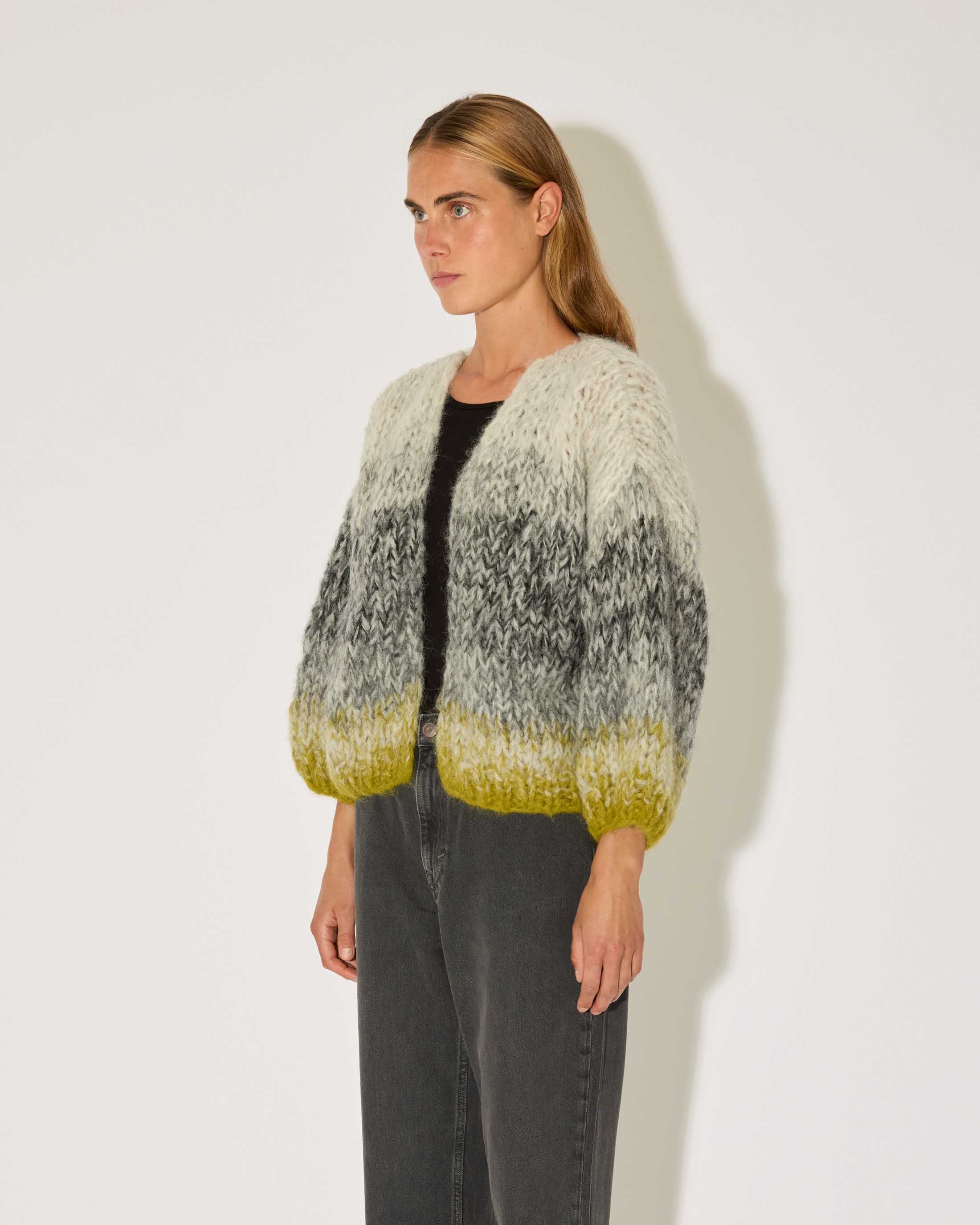 Fleecy Alpaca Ombre Bomber Cardigan