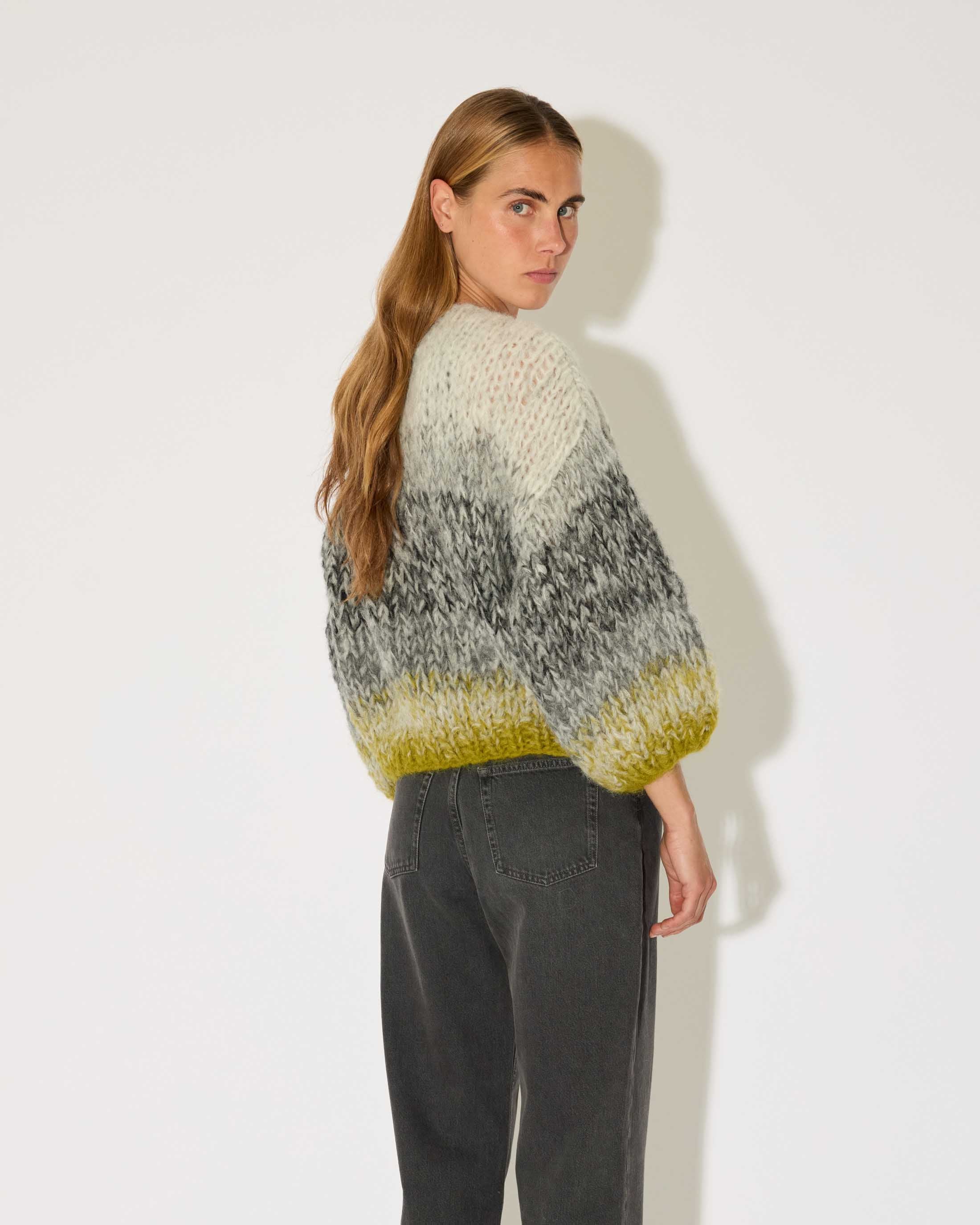 Fleecy Alpaca Ombre Bomber Cardigan
