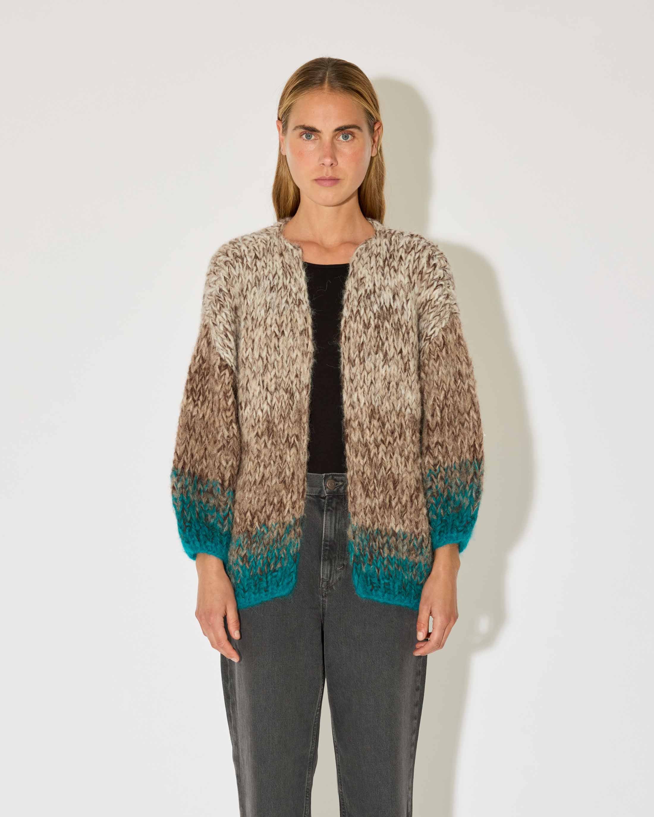 Fleecy Alpaca Ombre Big Cardigan