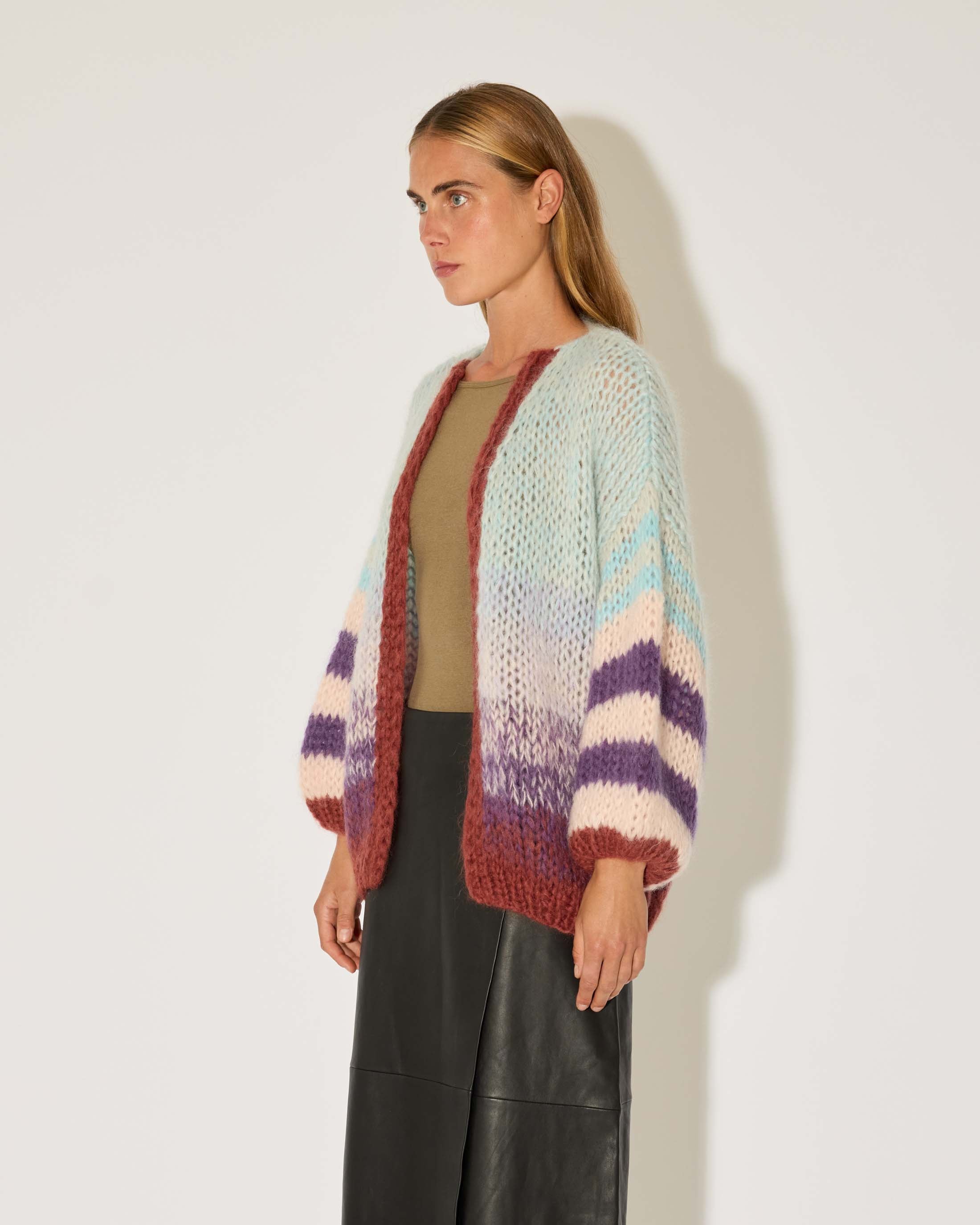 Mohair Gradient Big Cardigan
