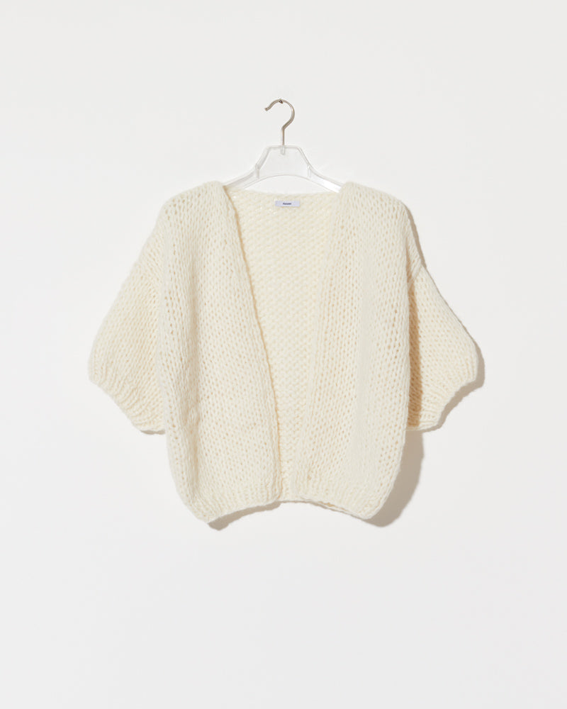 Alpaca bomber cardigan with short sleeves, by Maiami, Spring 2025