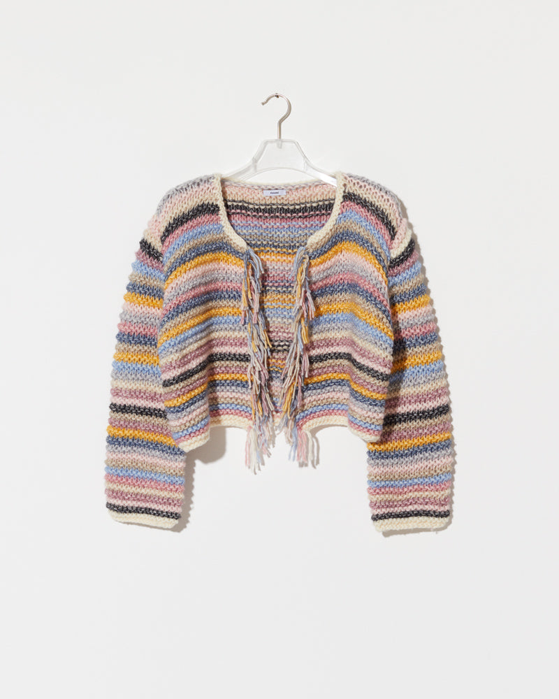 Cotton merino striped knit jacket by Maiami, Spring 2025